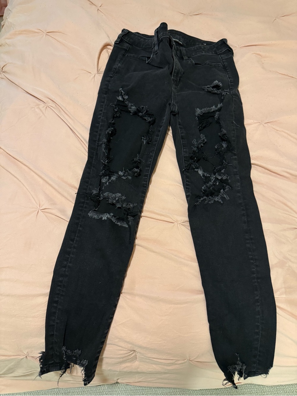 American Eagle Outfitters Black Ripped Skinny Jeans